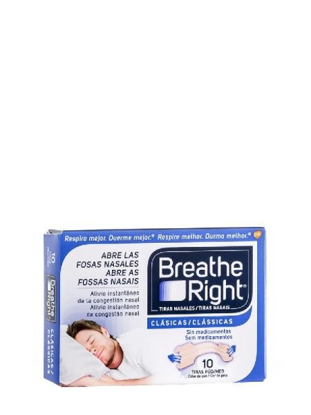 BREATHE RIGHT CLÁSSICAS 10 TIRAS NASALES PEQ/ MEDI