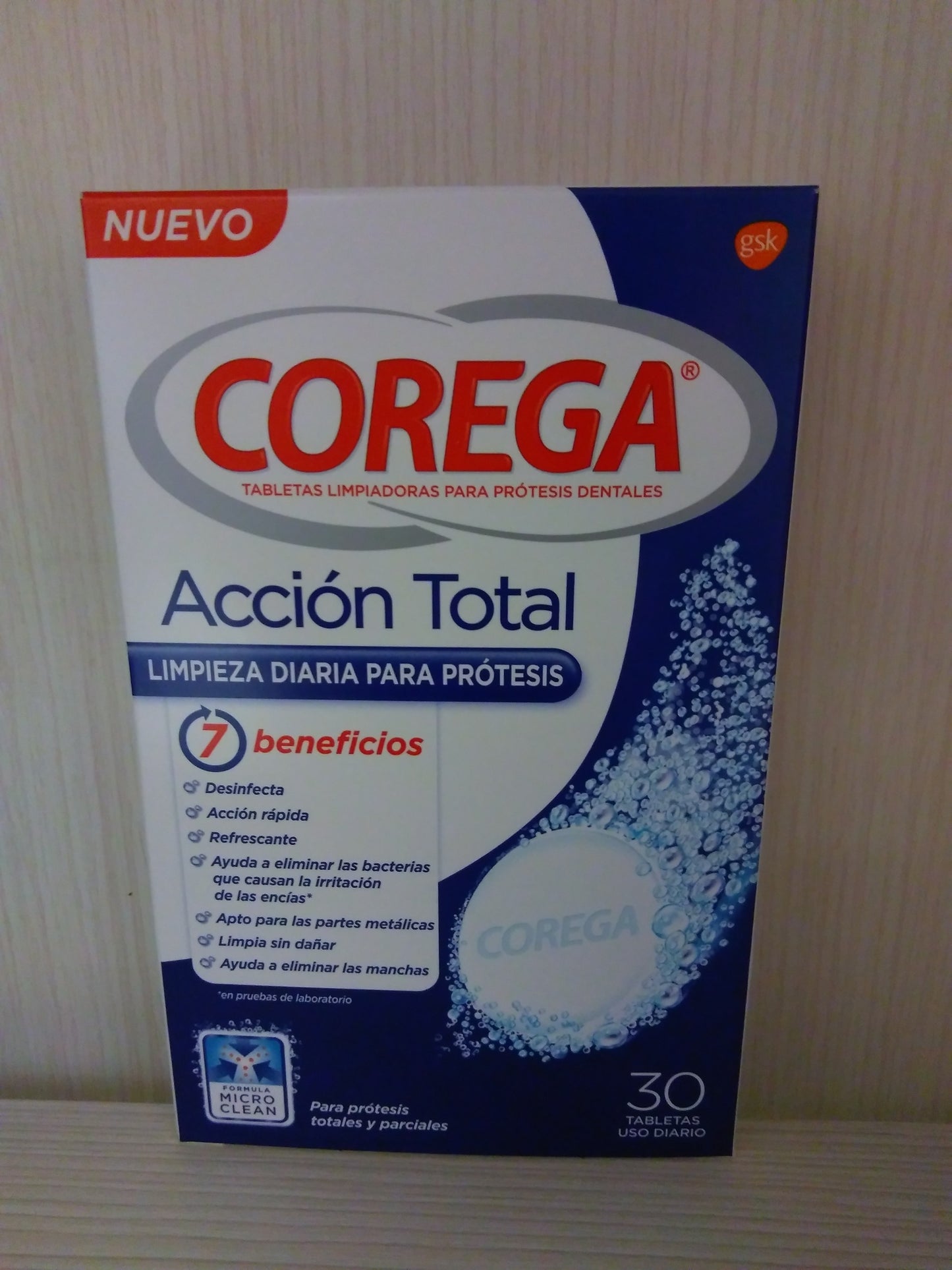 COREGA ACCIÓN TOTAL 30 TABLETAS LIMPIADORAS