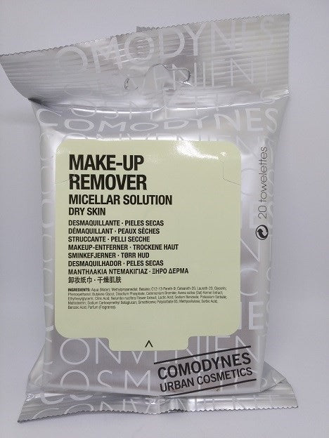 COMODYNES MAKE-UP REMOVER MICELLAR SOLUTION DESMQUILLANTE 20 TOALLITAS