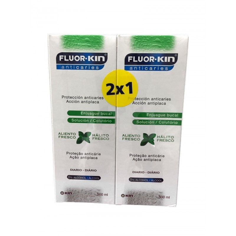 FLUORKIN ANTICARIES ENJUAGUE BUCAL 500ML 2X1