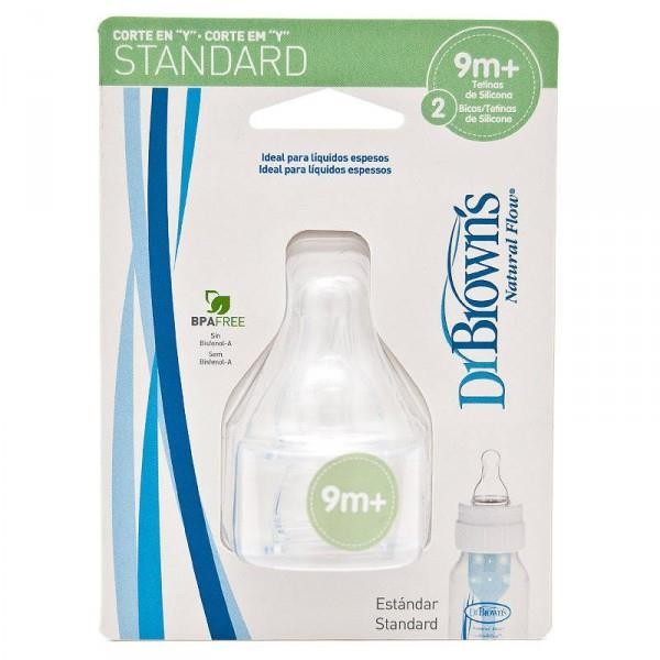 DR BROWN 2U TETINAS DE SILICONA 9+ MESES BOCA ANCHA