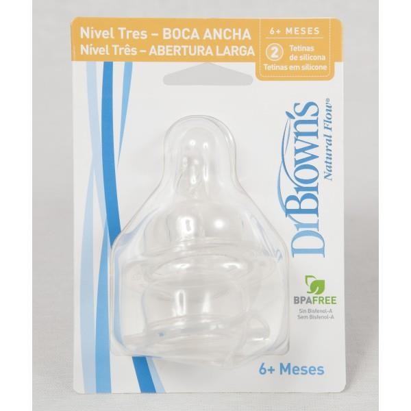 DR BROWN 2 U TETINAS DE SILICONA BOCA ANCHA 6+ MESES