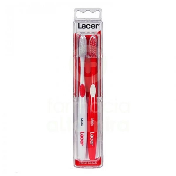 LACER CEPILLO DE DIENTES MEDIO PACK 2 UNIDADES