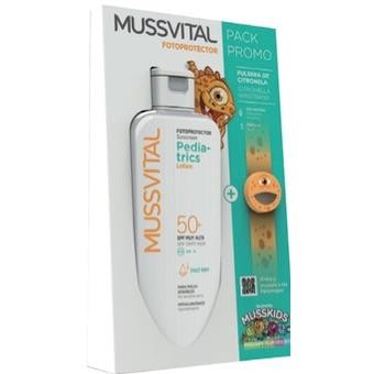 MUSSVITAL PACK PROMOCIONAL FOTOPROTECTOR PEDIATRIC 50+ + PULSERA ANTIMOSQUITOS CON CITRONELLA