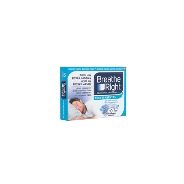 BREATHE RIGHT 10 TIRAS GRANDES TRANSPARENTES