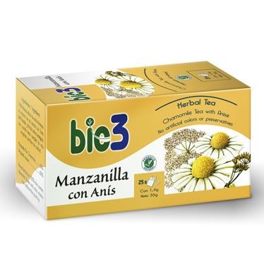 BIO3 MANZANILLA CON ANÍS INFUSIÓN 25 BOLSITAS