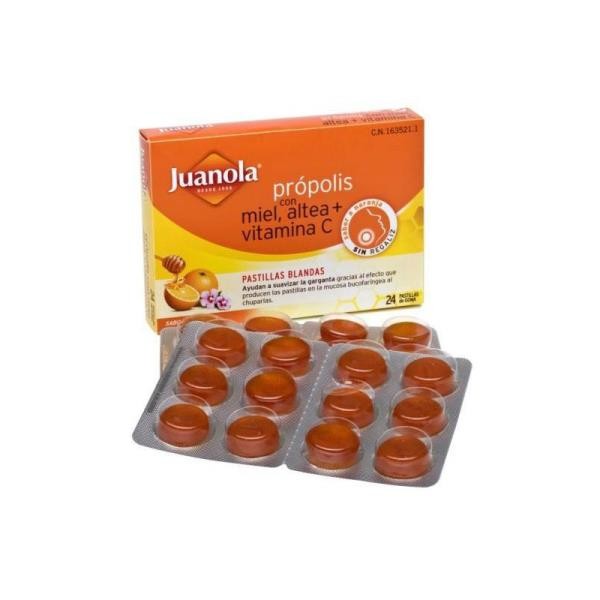 JUANOLA PRÓPOLIS CON MIEL, ALTEA + VIT C 24 u
