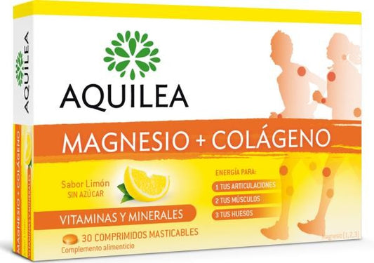 AQUILEA MEGNESIO + COLÁGENO 30 COMPRIMIDOS MASTICABLES SABOR LIMÓN
