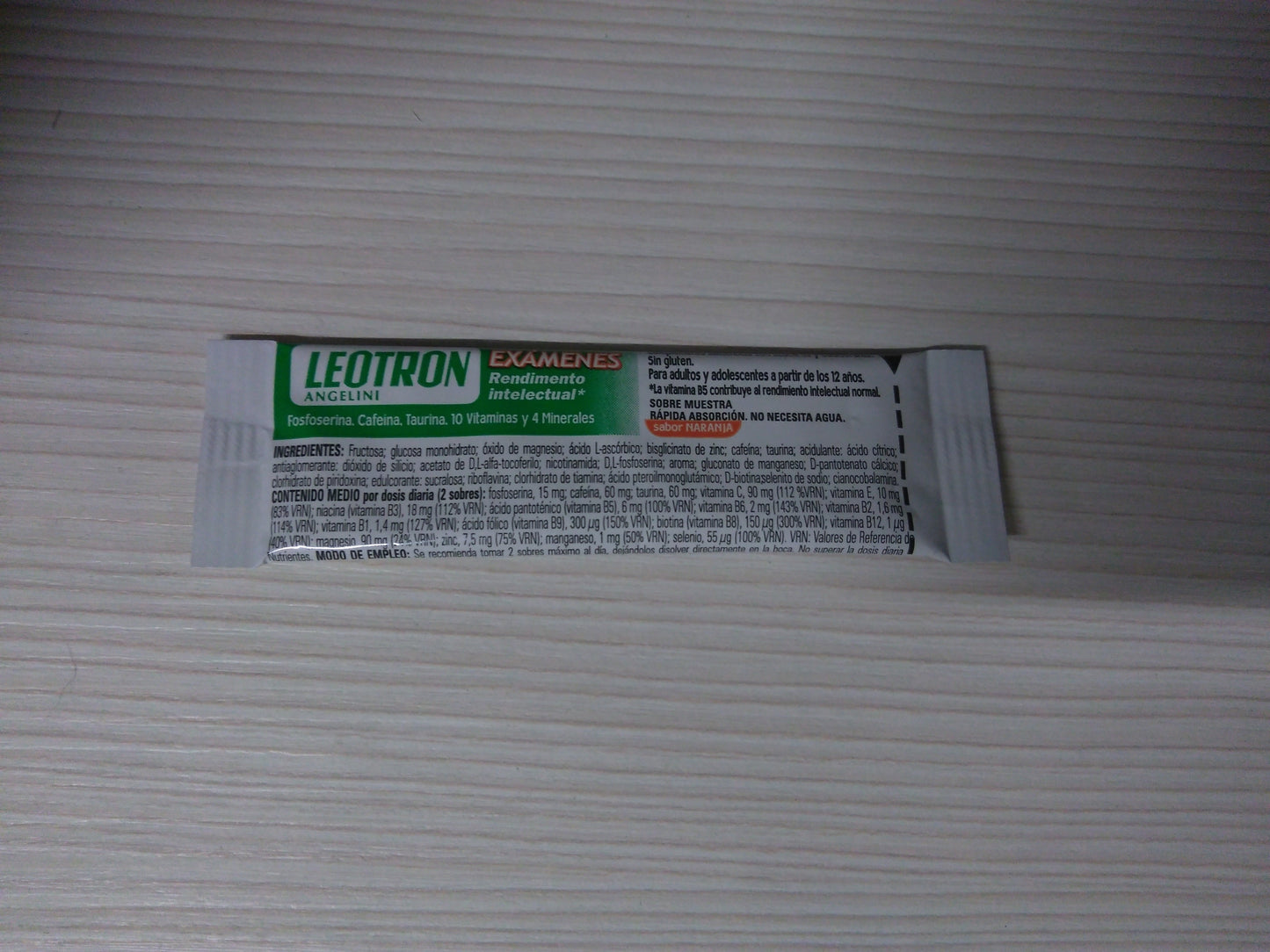 MUESTRA LEOTRON EXÁMENES 1 SOBRE 2G BUCODISPERSABLE