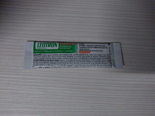 MUESTRA LEOTRON EXÁMENES 1 SOBRE 2G BUCODISPERSABLE