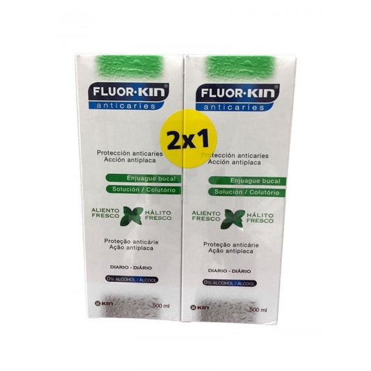 FLUORKIN ANTICARIES ENJUAGUE BUCAL 500ML 2X1