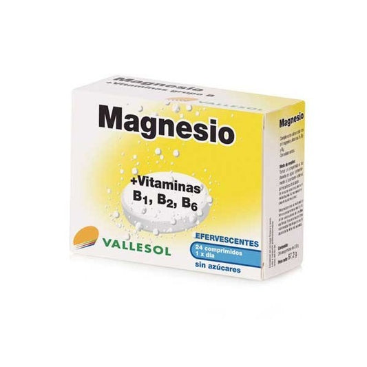 VALLESOL MAGNESIO + VITAMINAS B1, B2, B6 24 COMPRIMIDOS
