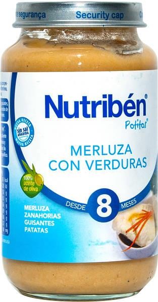 NUTRIBÉN POTITO MERLUZA CON VERDURAS 8 MESES 250 G