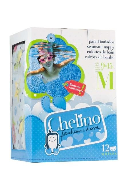 CHELINO PAÑAL BAÑADOR TALLA M 9-15 KG 12 U UNISEX