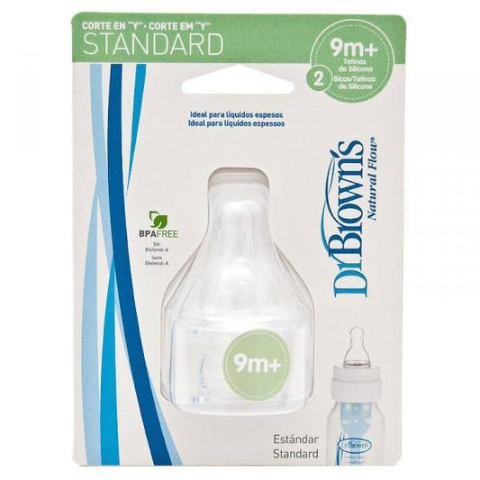 DR BROWN 2U TETINAS DE SILICONA 9+ MESES BOCA ANCHA