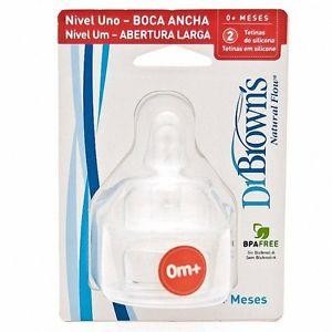 DR BROWN 2 U TETINAS DE SILICONA BOCA ANCHA 0+ MESES