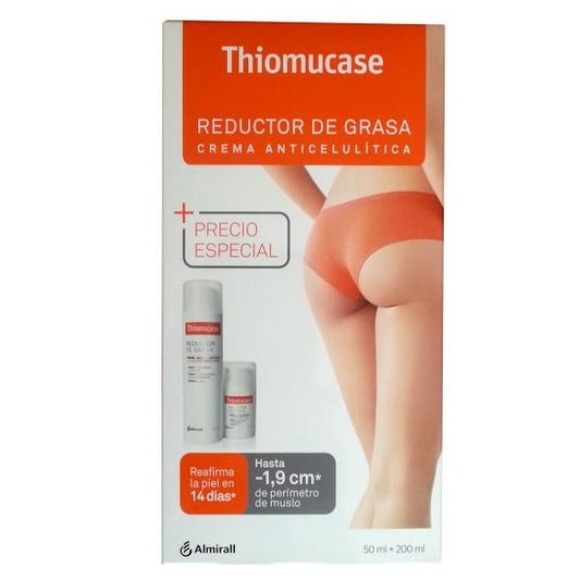 THIOMUCASE PACK REDUCTOR DE GRASA CREMA ANTICELULITICA 50 ML + 200 ML