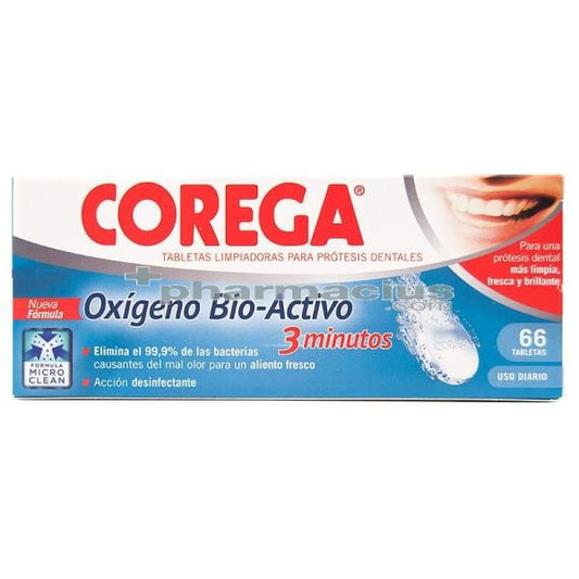 COREGA TABLETAS LIMPIADORAS PARA PRÓTESIS DENTALES OXIGENO BIO-ACTIVO 30 TAB