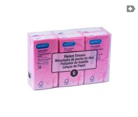 PAÑUELOS DE BOLSILLO 6 PACKS DE 10 U ALVITA