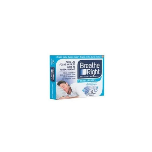 BREATHE RIGHT 10 TIRAS GRANDES TRANSPARENTES